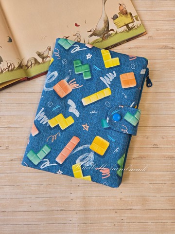 魔術方塊 拉鍊兒童手冊套 可繡字