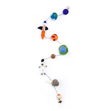 羊毛氈鈴鐺吊飾・宇宙太空人