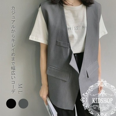 ベスト レディース ジレ レディース ノースリーブ 無地 ジレンチ トップス レディース ジレ 秋 冬 ベスト ジレ レディース 不規則 Ol チョッキ オフィス 通販 Lineポイント最大get Lineショッピング