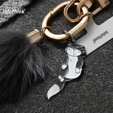 infoThink 訊想科技 迪士尼 仙履奇緣 魯斯佛 貓咪 手機編織頸掛繩 手機掛繩 公仔吊繩