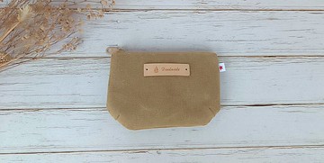 【純手作】小帆零錢包 錢包 收納包 土黃 水洗帆布