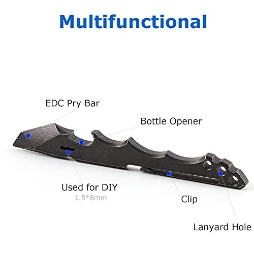 チタンプライバーEDCマルチツール栓抜きボックスオープナークリップ機能付 (ブラック)