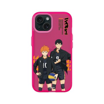 iPhone 15 Clear 粉漾桃 - 排球少年 Haikyu!! - 日向翔陽 & 影山飛雄 01