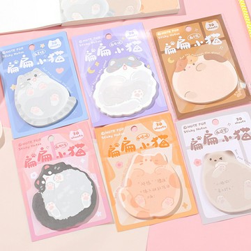 扁扁小貓系列 便利貼 便條紙 留言紙 便簽紙 貓咪 喵星人 文具小物 辦公事務 開學季【BlueCat】【JC5504】