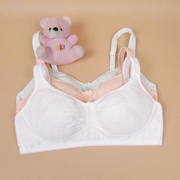 純色少女文胸發育期內衣純棉里料無鋼圈無海綿墊高中學生胸罩薄款