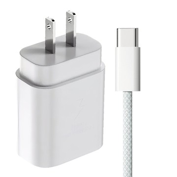 DTAudio 25W充電器 + Type-C to Type-C 充電線 1.5m iPhone專用  1組  白色