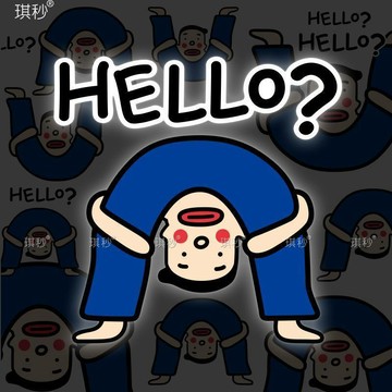 新款【upton】搞笑彎腰hello汽車貼紙創意卡通個性車身車窗劃痕遮擋反光裝飾貼