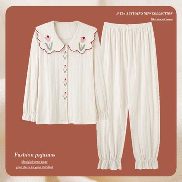 高級感2025年新款睡衣女春秋季純棉長袖薄款學生可外穿家居服套裝