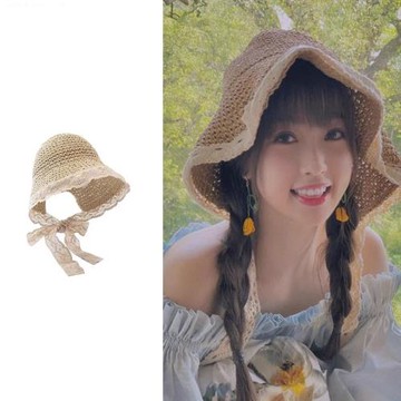 虞書欣同款遮陽草帽女夏款海邊出游度假沙灘帽大檐防曬帽編織帽子