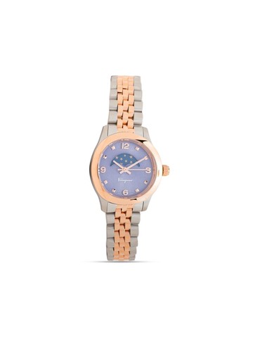 Ferragamo - Duo Moonphase 28mm - women - glass/Metal - One Size - Blue