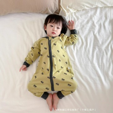 秋冬寶寶卡通睡袋嬰兒無骨防踢被兒童連體衣純棉分腿透氣居家家居鑫弘-萌寶童裝可開發票