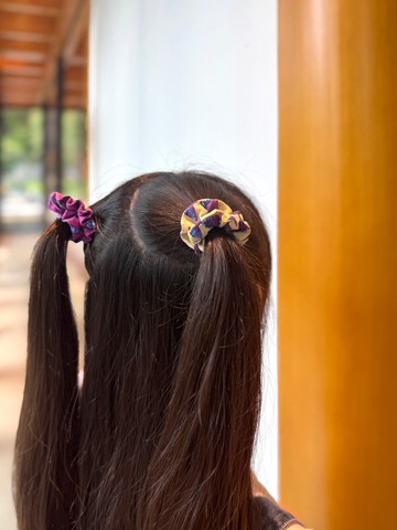 【巧妙藝手】 原創印花 紫斑蝶(綠野叢林) - 髮圈 迷你