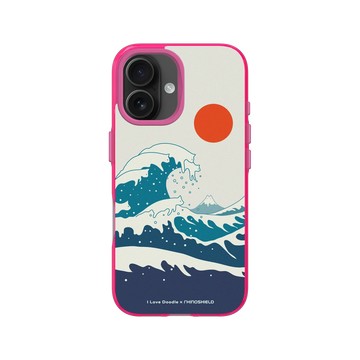 iPhone 16 Clear 粉漾桃 - ilovedoodle (Lim Heng Swee) - Cat Landscape - Waves