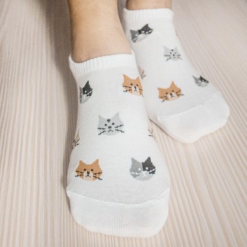 【台灣製造】韓版少女短襪-喵喵星球 可愛貓 船型襪 多款式 女襪 可愛 襪子 禮物 貓 柔軟舒適 貓咪