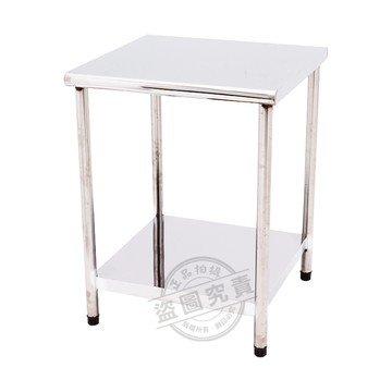 【Abis】豪華升級版二層圓角430不鏽鋼桌/料理桌(60X60CM)-1入
