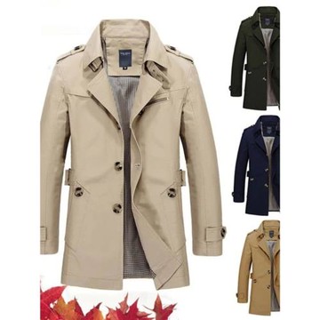 Midlength slim fitting trench coat for men中長款修身風衣外套