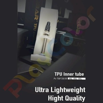 RUBAR【金屬氣嘴 TPU】輕量化內胎 法嘴 F/V 48/60/80長 台灣製造【TPU-BK】