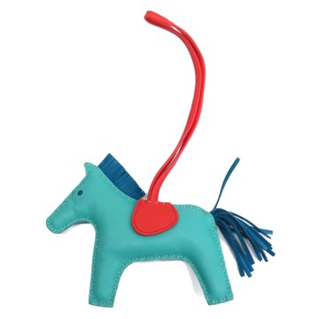 HERMES 愛馬仕 綠/紅色 羊皮 Rodeo MM 小馬 吊飾 【二手名牌BRAND OFF】