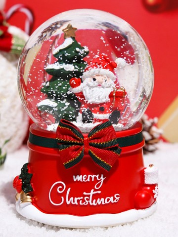 耶誕節禮物 交換禮物 聖誕節禮物老人發光旋轉水晶球八音盒女生音樂盒平安夜兒童男女友