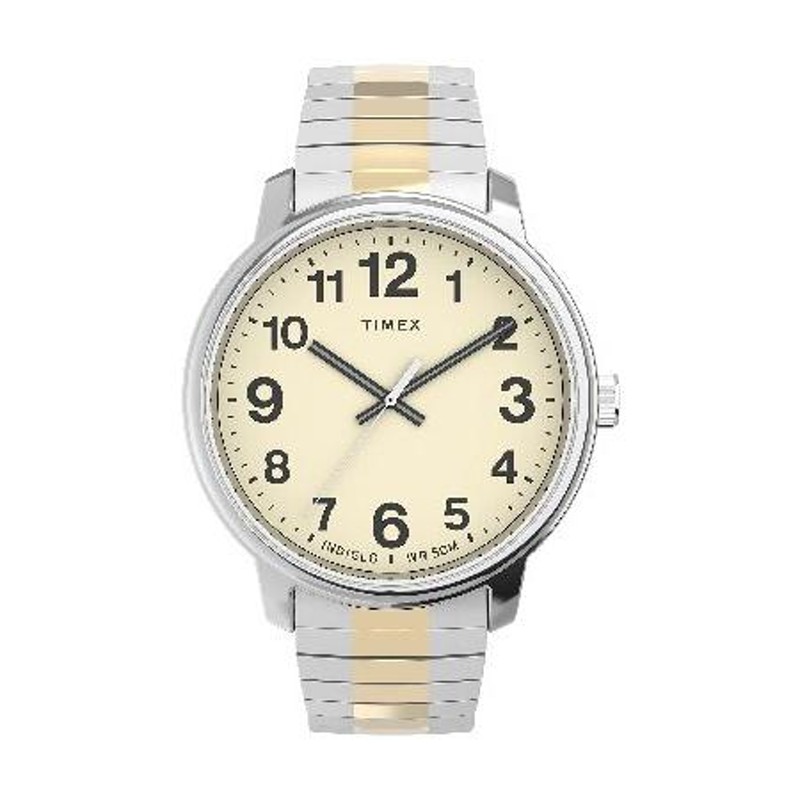 Timex メンズ イージーリーダー 43mm 腕時計 - ツートンカラーの拡張