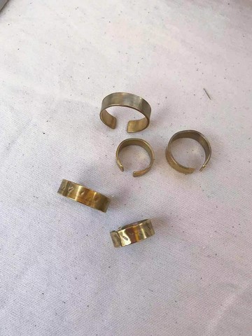 鍛敲-開口說哈囉-黃銅戒指-開口戒