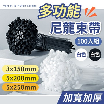 【台灣現貨】〈大利屋〉多功能固定尼龍束帶100入組 紮線帶 束帶 綁線帶 整線器 尼龍束帶 綁帶 固定帶 電線收納束