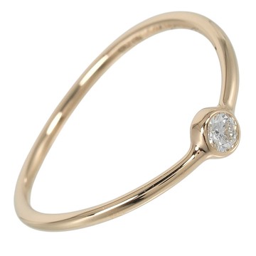 【日本直送】蒂芙尼 戒指 Wave Single Row 7.5號 18K玫瑰金 鑽石 約0.9g 【二手】A級