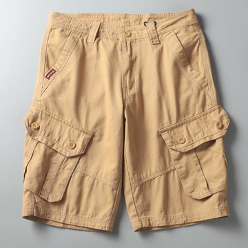 外貿尾貨立體裁剪水洗工藝男士夏季美式多口袋工裝休閑短褲五分褲