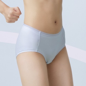嬪婷-校園運動系列-涼爽抑菌 M-3L中低腰平口褲(清新藍) 搭配內褲-BS4366D3