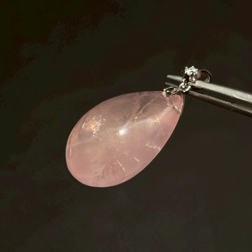 六芒星光粉晶項鍊 | 馬達加斯加 馬島粉晶 心輪發光 菩薩的蓮花雨 天然水晶項鍊 已鑑定 Q24AA22-906