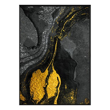 抽象畫 流金III  30 x 40cm  黑色