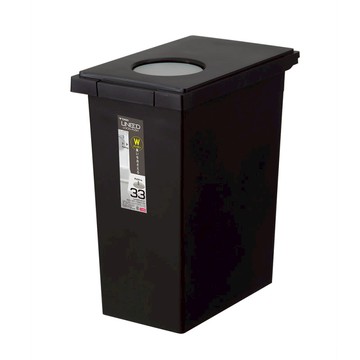 UNEED系列圓孔雙用型防臭垃圾桶33L 黑色