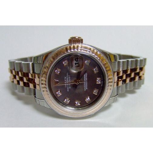 ROLEX ロレックス レディース デイトジャスト コンビ(SS/PG)10Pダイヤ ブラックシェル文字盤 179171NG |  LINEブランドカタログ