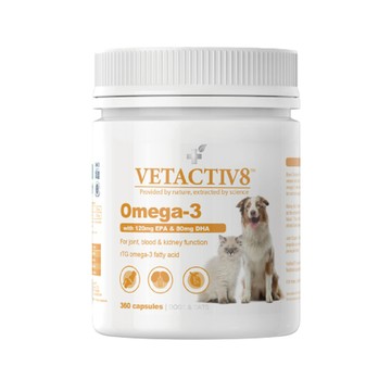 綜合營養/免疫力 VETACTIV8 澳力8-天然活性寵物保健系列-Omega 3 rTG魚油膠囊 360顆【公司貨】