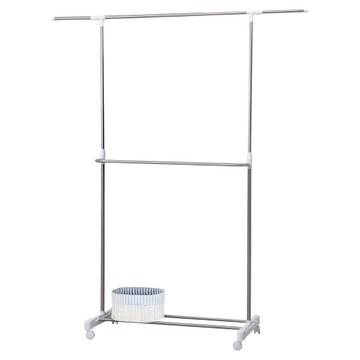 雙手萬能 不鏽鋼可伸縮單桿置衣架  46306NA-YTC  98-150 x 42 x 95-160cm