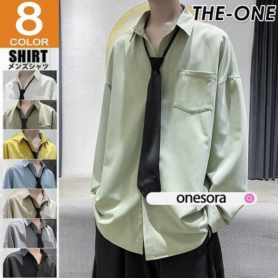 カジュアルシャツ メンズ 長袖シャツ ネクタイ付き 無地 長袖 胸ポケット 韓国ファッション 秋冬 通販 Lineポイント最大get Lineショッピング