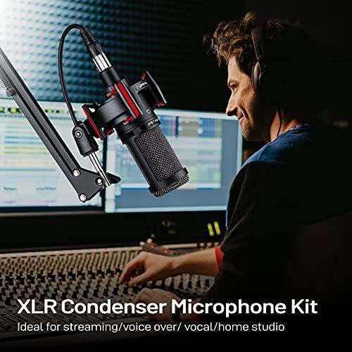 Condenser Microphone XLR,Professional Studio Recording Microphone for Compu 並行輸入品