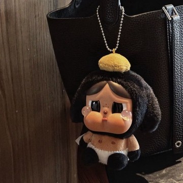 限定哭娃crybaby初生棕坐坐可愛毛絨掛件搪膠臉diy生日禮物 禮物