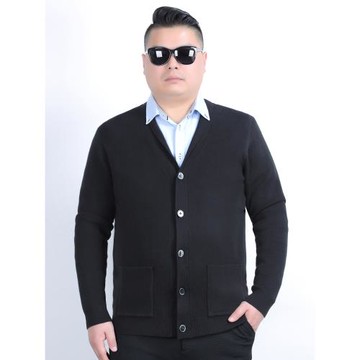 大碼針織衫男裝 秋裝潮胖子加肥加大碼開衫毛衣男士外套M005