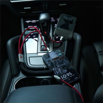 玩物有志一拖二車載快充編織彈簧數據線100W適用蘋果1714華為安卓