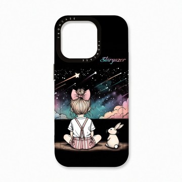 iPhone 16 Pro 殼 TRON IPhone 16 Pro 觀星小女孩 太空殼 透黑款 手機殼