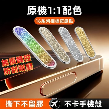 閃粉拍照鍵保護膜 手機相機按鍵貼 適用於 蘋果 iPhone 16 16 Pro max 16 Plus 防刮耐磨保護貼