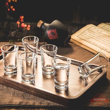 白酒杯子一套杯酒具小酒杯酒盅玻璃酒杯酒杯子一口家用玻璃小酒杯