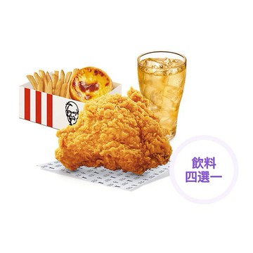 [食在好運]【肯德基】 咔啦脆雞+點心盒F(蛋撻+小薯)+小杯飲料好禮即享券
