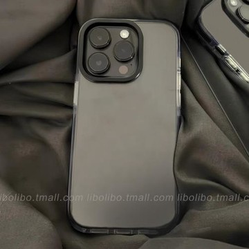 哩卜哩卜簡約透明殼適用蘋果16手機殼iPhone15pro新款14promax黑邊13套11pro全包plus軟殼phone cases防摔12