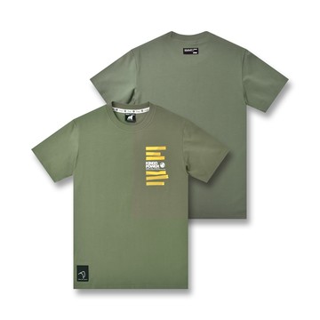 KINGO男款｜軍綠色印花T恤 411125