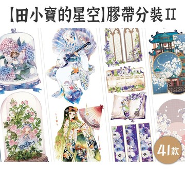 RAYRAYGO【田小寶的星空-膠帶分裝2】41款 和紙/PET 花卉膠帶 人物膠帶 插畫膠帶 社團膠帶 拼貼膠帶