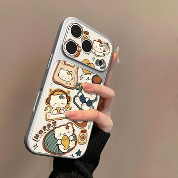 軟萌貓咪適用蘋果17手機殼小羊皮蘋果16保護套15新14外殼13/12