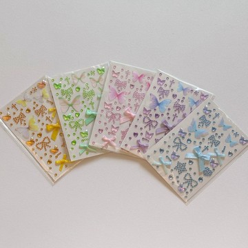 🎀免運臺灣有貨🎀綠色妝容臉貼舞臺星星眼妝臉部裝飾品貼臉演唱會貼紙蝴蝶結妝容貼🎀可開票