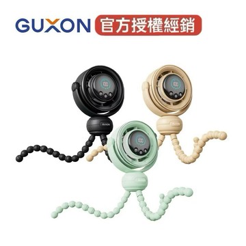 可夾 可站 可旋轉【GUXON】捲捲扇 全方位旋轉風扇 穩固支架 多場景適用 安全防護 隨身風扇 自動擺頭 數位顯示